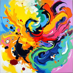 A vibrant and abstract painting representing a spectrum of emotions