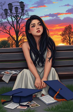 A poignant scene illustrating an emotional journey of love and self-discovery