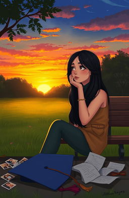 A poignant scene illustrating an emotional journey of love and self-discovery