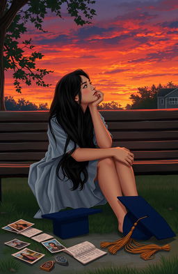 A poignant scene illustrating an emotional journey of love and self-discovery