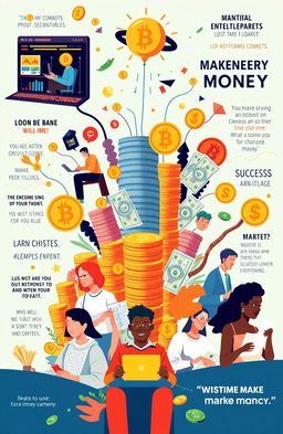 A visually striking concept illustrating various unique and creative ways to make money