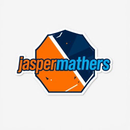 A bold and modern logo design for 'jaspermathers', perfect for a sticker