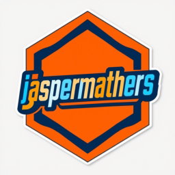 A bold and modern logo design for 'jaspermathers', perfect for a sticker
