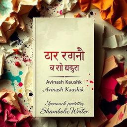 A beautifully designed book cover for a Hindi poetry collection titled 'शब्दों के मलबे से'