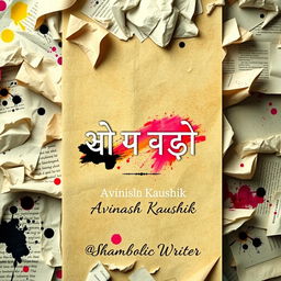 A beautifully designed book cover for a Hindi poetry collection titled 'शब्दों के मलबे से'