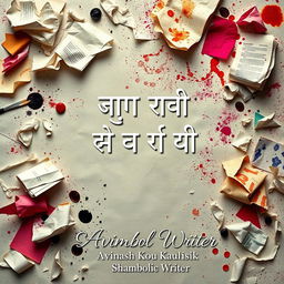 A beautifully designed book cover for a Hindi poetry collection titled 'शब्दों के मलबे से'