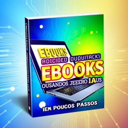 A stunning and attention-grabbing eBook cover design for 'Como Lucrar com Ebooks Usando IA em Poucos Passos'