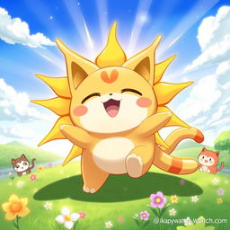 An enchanting illustration featuring Solornyan, the Sun-themed Yo-kai from Yo-kai Watch