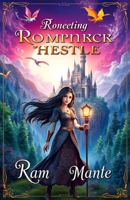 An enchanting book cover design featuring a stunning fantasy landscape that encapsulates adventure and magic