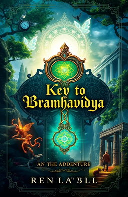 A captivating book cover for a fantasy adventure titled 'The Key to Bramhavidya'