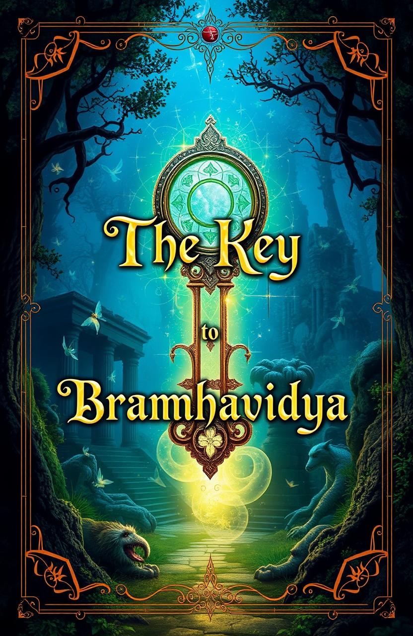 A captivating book cover for a fantasy adventure titled 'The Key to Bramhavidya'