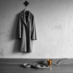 A minimalist black and white image depicting the wall of an old house, with textures showcasing age and wear
