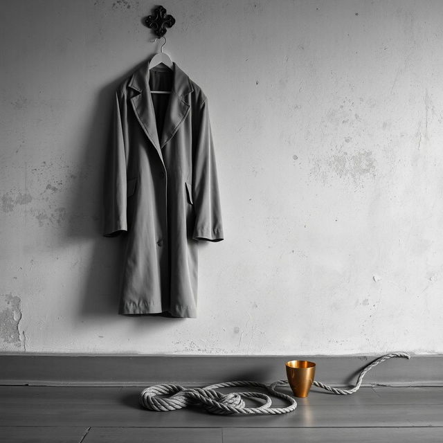 A minimalist black and white image depicting the wall of an old house, with textures showcasing age and wear