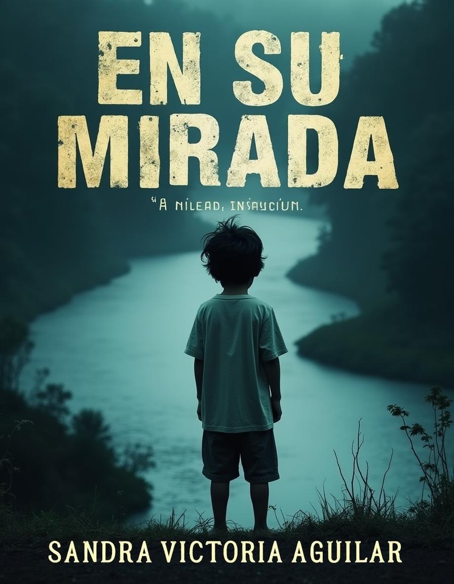 A thrilling book cover for the novel titled "En su mirada"