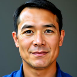 A portrait of a male person with a square-shaped head
