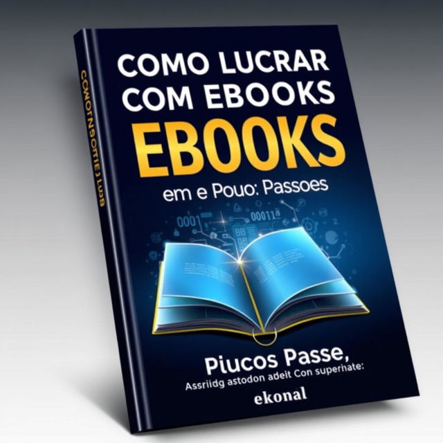 A captivating ebook cover design for 'Como Lucrar com Ebooks Usando IA em Poucos Passos'