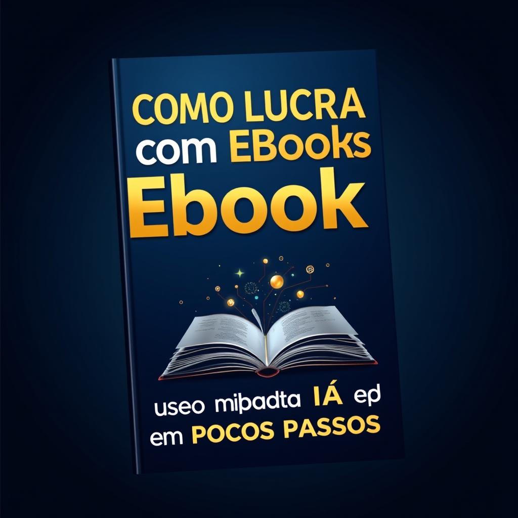 A captivating ebook cover design for 'Como Lucrar com Ebooks Usando IA em Poucos Passos'