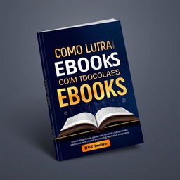 A captivating ebook cover design for 'Como Lucrar com Ebooks Usando IA em Poucos Passos'