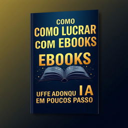 A captivating ebook cover design for 'Como Lucrar com Ebooks Usando IA em Poucos Passos'