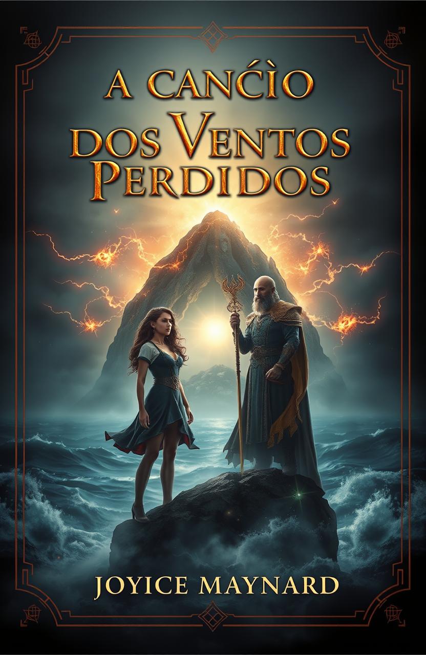 A book cover featuring a dark and misty island in the background, surrounded by a turbulent ocean