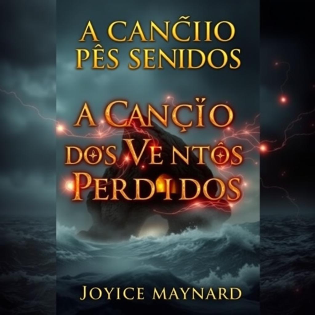 A book cover featuring a dark and misty island in the background, surrounded by a turbulent ocean