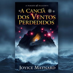 A book cover featuring a dark and misty island in the background, surrounded by a turbulent ocean