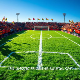 A football field uniquely designed with a surface made entirely of fur instead of grass