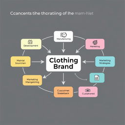A detailed flowchart illustrating the process of creating and managing a clothing brand
