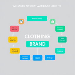 A detailed flowchart illustrating the process of creating and managing a clothing brand