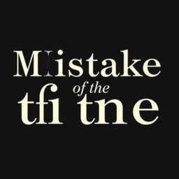 A captivating image featuring the text "Mistake of the time" prominently displayed in a beautifully designed, elegant font