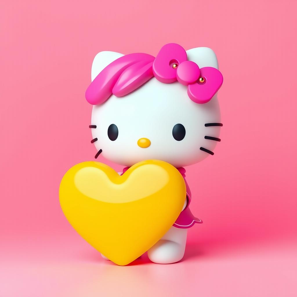 A cute 3D icon featuring Hello Kitty in a vibrant chibi style