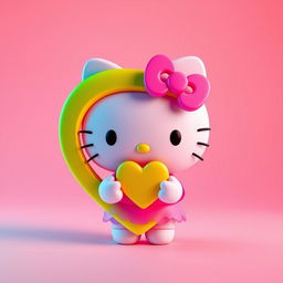 A cute 3D icon featuring Hello Kitty in a vibrant chibi style