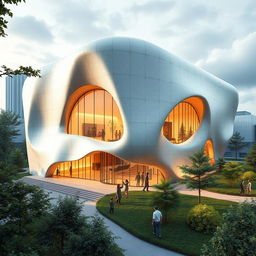 Design a modern art museum inspired by abstract and natural art