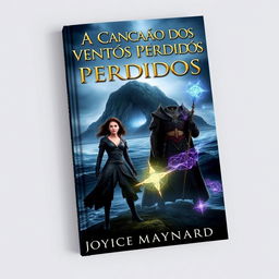 A captivating book cover featuring a dark and misty island in the background, surrounded by a turbulent ocean