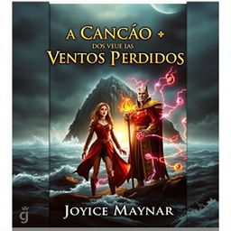 A captivating book cover featuring a dark and misty island in the background, surrounded by a turbulent ocean