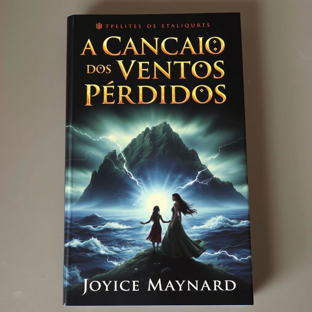 A stunning book cover that depicts a dark and misty island looming in the background, surrounded by a turbulent ocean