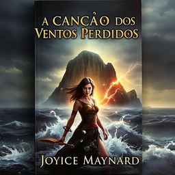 A stunning book cover that depicts a dark and misty island looming in the background, surrounded by a turbulent ocean