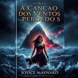 A stunning book cover that depicts a dark and misty island looming in the background, surrounded by a turbulent ocean