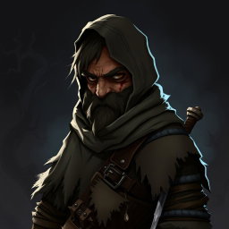 A character design for a game with a style inspired by 'Fear & Hunger'