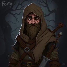 A character design for a game with a style inspired by 'Fear & Hunger'