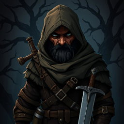 A character design for a game with a style inspired by 'Fear & Hunger'