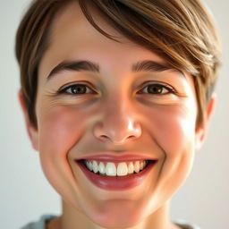 A close-up portrait of a smiling person with a natural and warm smile