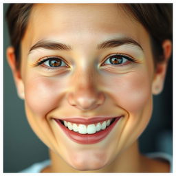 A close-up portrait of a smiling person with a natural and warm smile