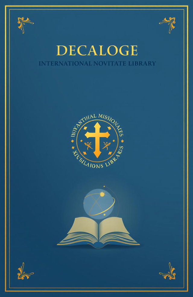 An impressive cover page for the "Decalogue of the International Novitiate Library of Bujumbura, Xavierian Missionaries"