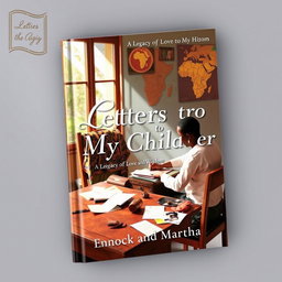 A beautifully designed book cover for 'Letters to My Children: A Legacy of Love and Wisdom' by Enock and Martha