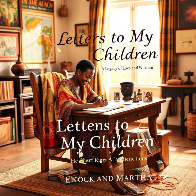 A beautifully designed book cover for 'Letters to My Children: A Legacy of Love and Wisdom' by Enock and Martha
