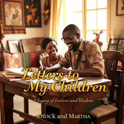 A beautifully designed book cover for 'Letters to My Children: A Legacy of Love and Wisdom' by Enock and Martha
