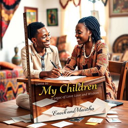 A beautifully designed book cover for 'Letters to My Children: A Legacy of Love and Wisdom' by Enock and Martha
