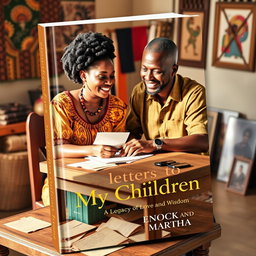 A beautifully designed book cover for 'Letters to My Children: A Legacy of Love and Wisdom' by Enock and Martha