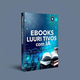 A captivating ebook cover design for 'Ebooks Lucrativos com IA'